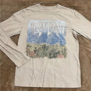 Montana Graphic Long Sleeve Shirt - Cream